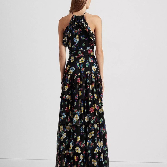 Lauren Ralph Lauren Ruffled Dress  Long Evening - Picture 6 of 9